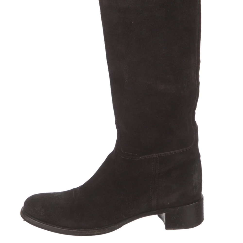 Prada Suede Leather Riding Boots